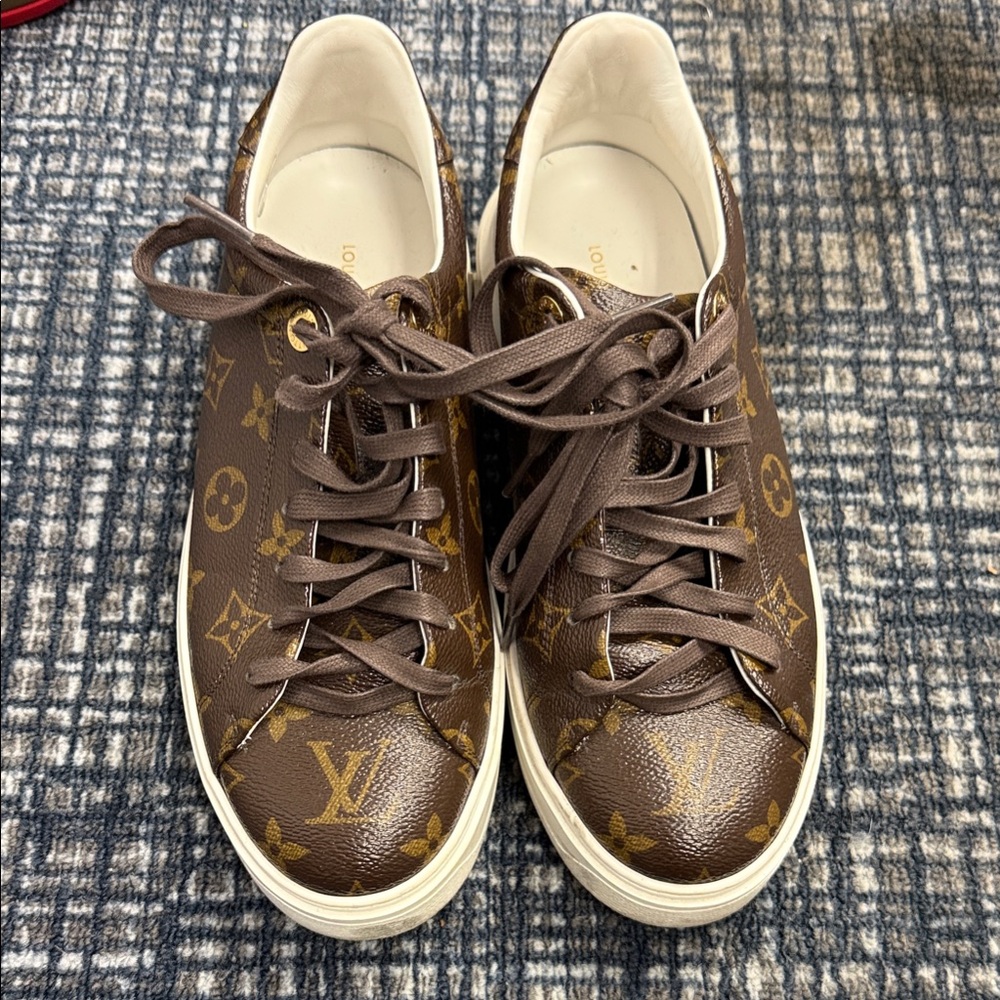 Authentic Louis Vuitton Brown and Monogram  Women's Sneakers